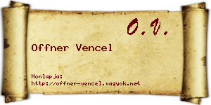 Offner Vencel névjegykártya
